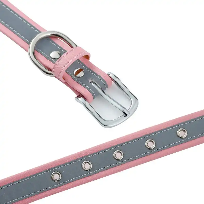 Custom Engraved PU Leather Dog Collar 5
