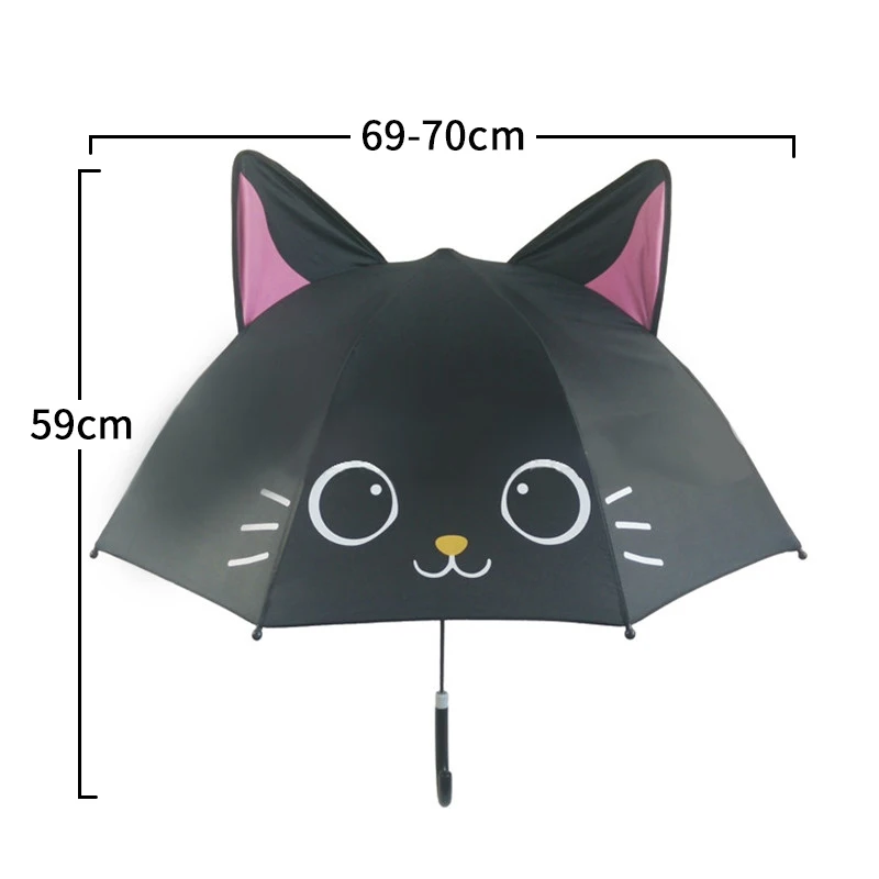 Cute Cartoon Umbrella Kids Animation Creative Long-handled 3D Ear Modeling
