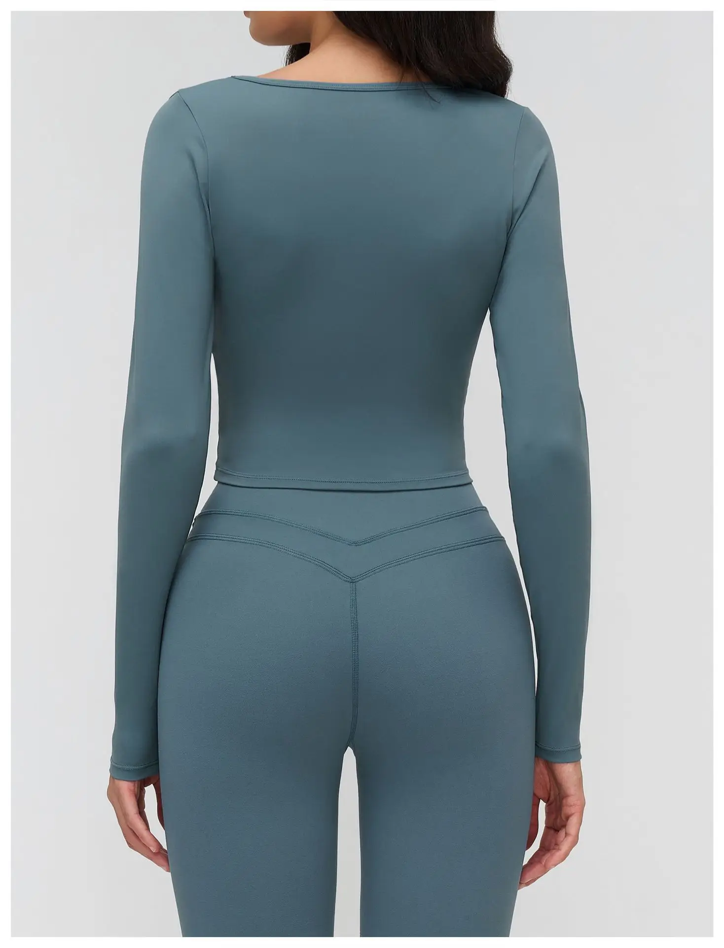 Haut Yoga Femme Manches Longues Col V