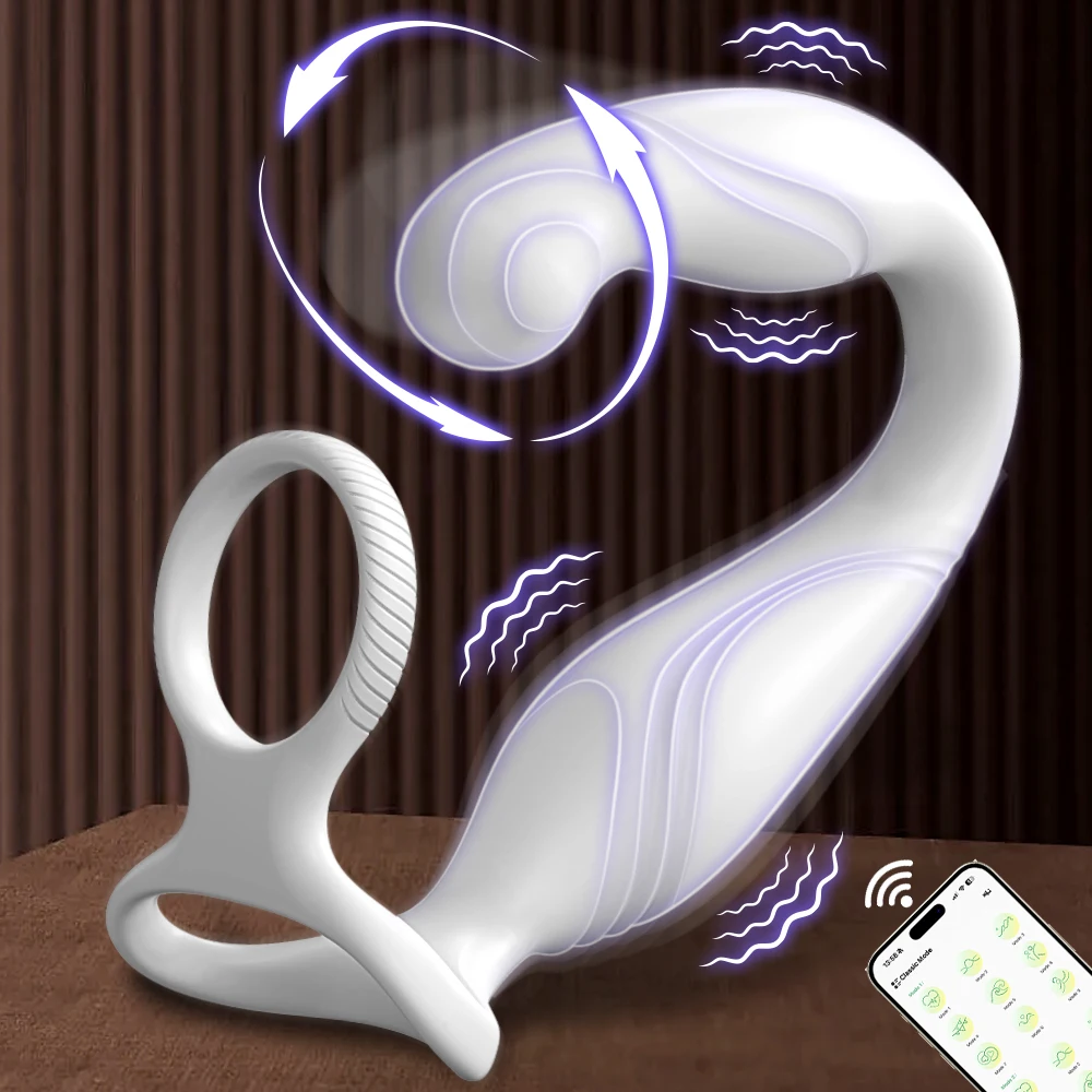 App-Steuerung, Vibrator für Männer, Prostata-Massagegerät, Dual-Penisring, Penisringe, Anal, vibrierender Buttplug, Analsexspielzeug für Männer
