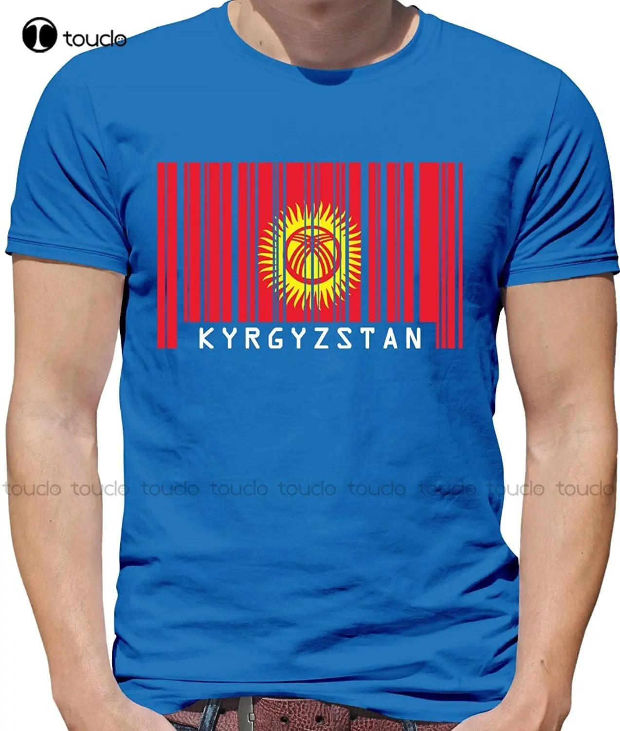 

Fashion 100% Cotton Men Men T Shirt Tees Custom Kyrgyzstan Barcode Style Flag - Mens Crewneck T-Shirt - 7 Colours Funny Unisex