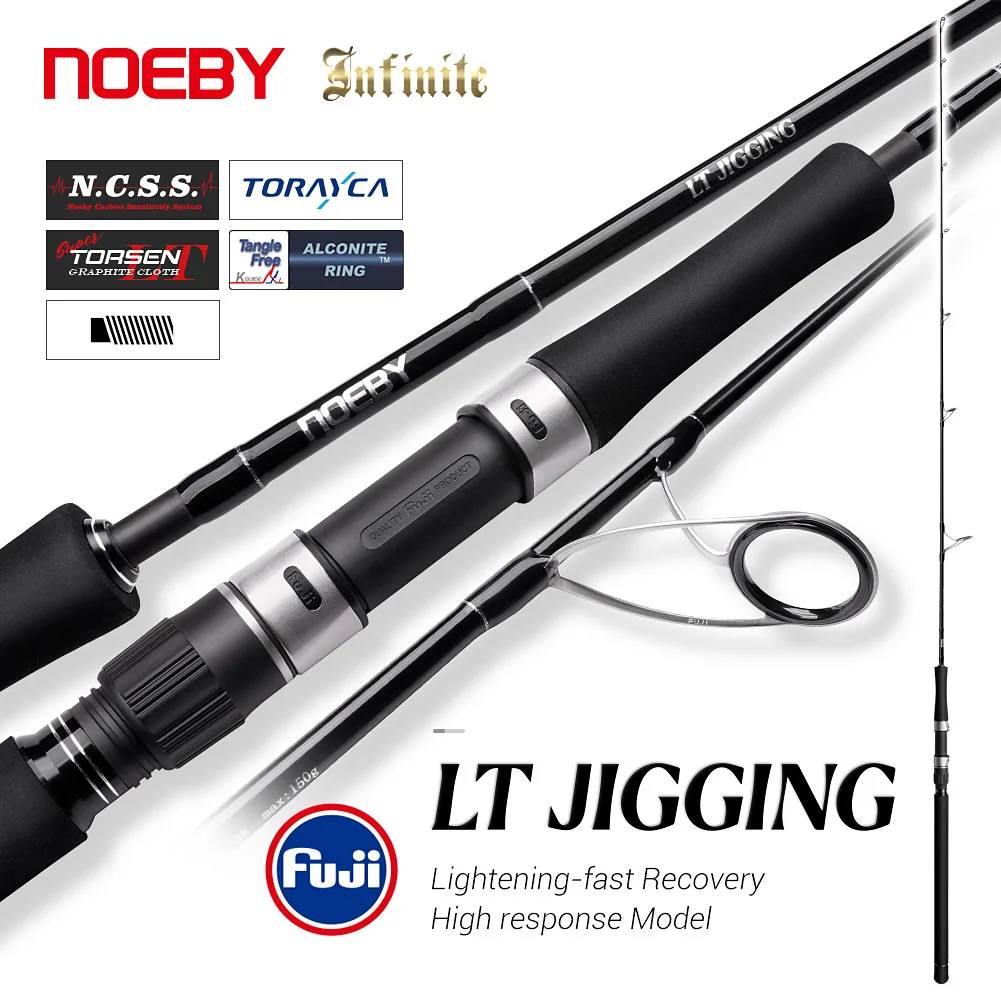 

Noeby Fast Jigging Fishing Rod Spinning Jig Rods Saltwater 1.93m Max Lure 200g Fuji Guide Ring Reel Seat Saltwater Fishing Rod