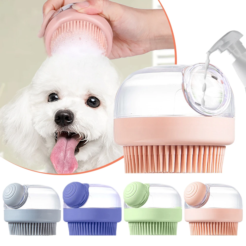 Pet Shampoo Massager Bath Brush Dog Puppy Grooming Massage Comb Shower