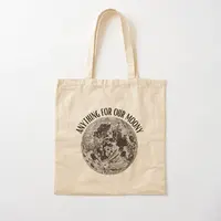 Anything For Our Moony Cotton  Canvas Bag Ladies Fabric Foldable Tote Reusable Shoulder Bag Fashion Travel Designer Shopper 1