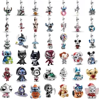 2025 New 925 Silver Cute Cartoon Animal Beads Lion Bear Dog Mouse Fit European Bracelets DIY Accessories Magic Hat Charm Jewelry