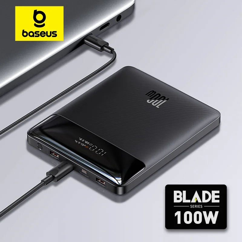 Baseus – batterie externe Portable 100W 20000mAh, chargeur rapide, Type C  PD, pour ordinateur Portable, avec câble 100W