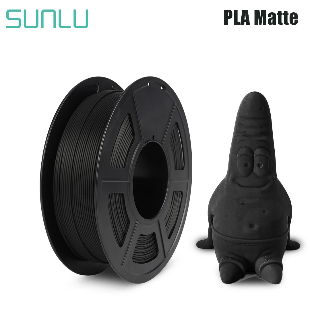 SUNLU Matte PLA 3D Filament 1KG Shine-Free Surface 1.75MM Arrange Neatly  Eco-Friendly No Knot No Bubble Eco-Friendly Odorless