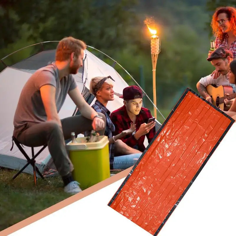 Survival Sleeping Bag Cold Weather Bivvy Bag Reflective Hiking Sleeping Foldable Outdoor Thick Camping Gear