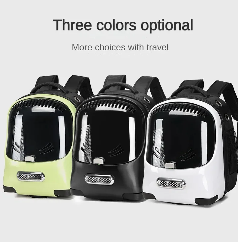 Cat Backpack Pet Trolley Bag Universal Wheel Pull Rod Back Pull Dual Purpose Convenient Breathable Water Proof Cat Bag for Pets