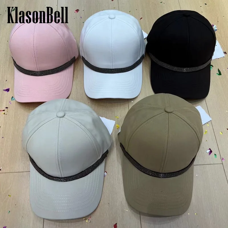 

5.29 KlasonBell Beading Chain Design Fashion Casual Visors Caps Women Sports Style All-matches Peaked Hats