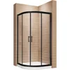 Corner Shower Doors 36.7 in. X 72 in. Neo-Round Sliding Shower Door in Black Finish, 1/4 in. Clear Glass Shower Door 6