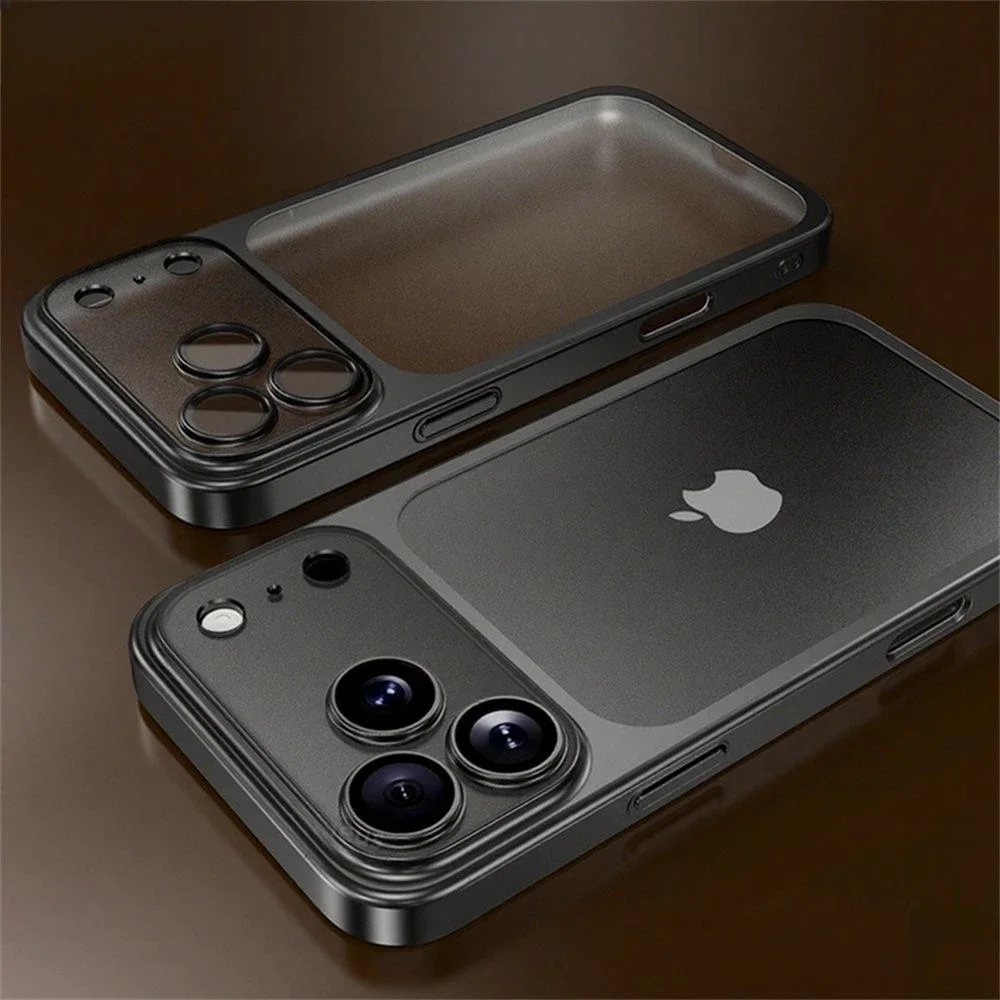 Luxurious Matte Transparent Phone Case with Lens Protection and Hard BackPlate