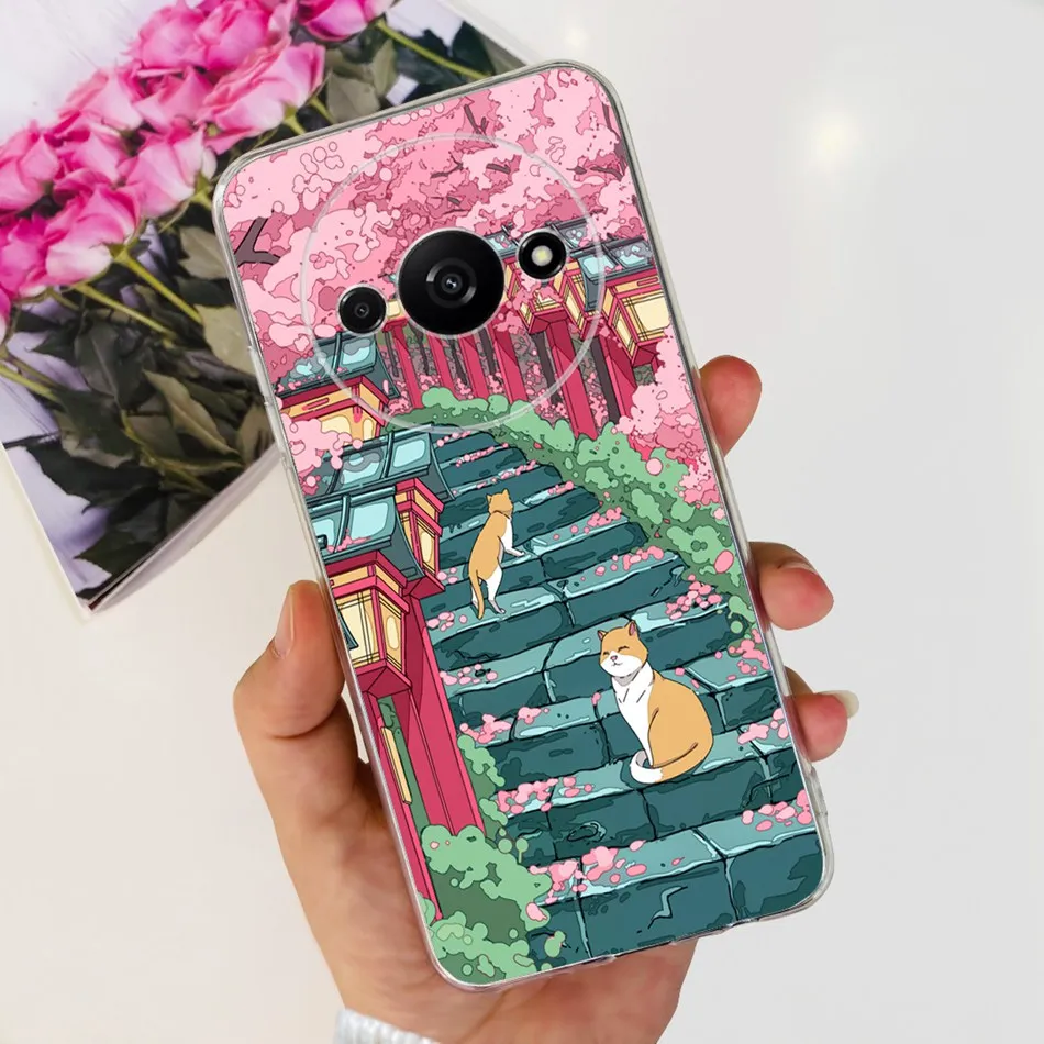 Elegant Printing Soft Silicone Clear TPU Slim Phone Case