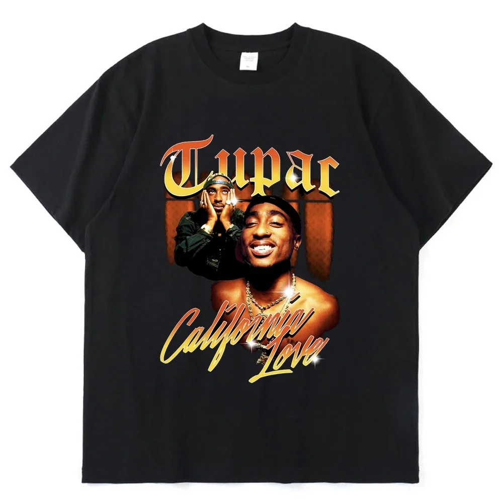 thumbnail image 1 of Camiseta de moda de verano para hombres y mujeres, Tops de rapero Tupac, ropa de calle de Hip Hop, camiseta de manga corta de gran tamaño, Camiseta de algodón 2023, 1 of 5