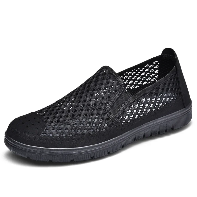 Mesh Men's Casual Shoes Breathable Mesh Loafers Soft Bottom Middle and Old Mesh Men Sneakers Shoesbnm6 5