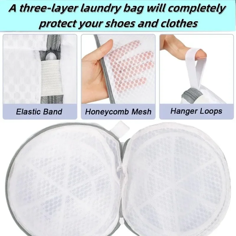 2pcs exquisite mesh laundry bags - versatile shoe and clothing washing bags - prevent tangles - a time-saving solution 4