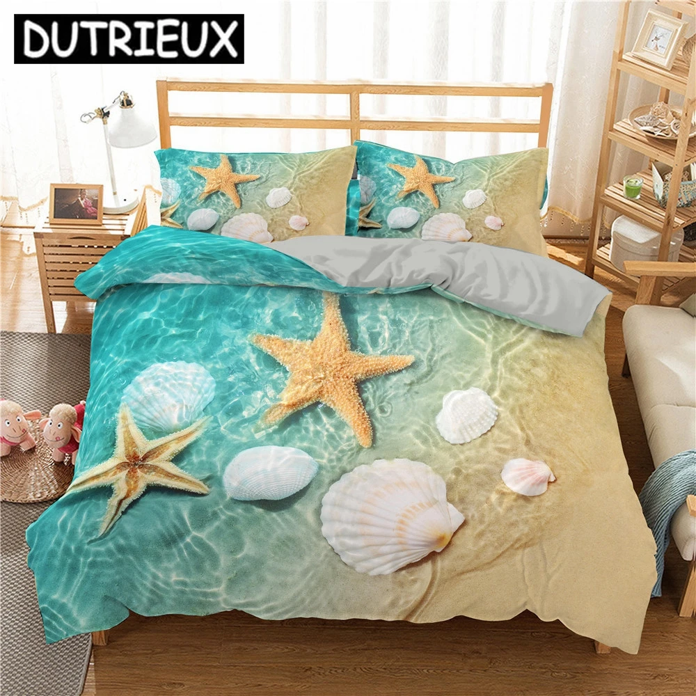 

Seaside Beach 3D Duvet Cover Bedding Set Comforter Linen Pillowcases Quilt Cover Home Decor Single Double Twin King Queen