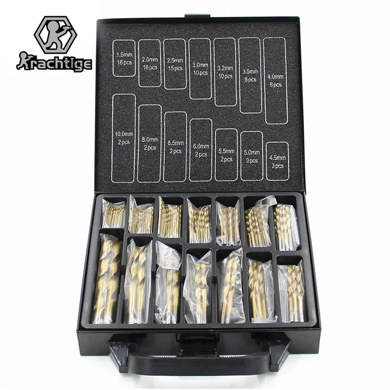

99Pcs Twist Drill Set High Speed Steel Titanium Plating Drill Bit Combination Steel Plate Woodworking Hole Opener Tools