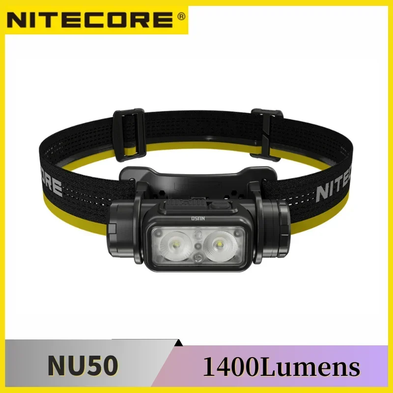Фото Мощный перезаряжаемый налобный фонарь NITECORE NU50 1400 люмен и встроенный аккумулятор 21700 №1
