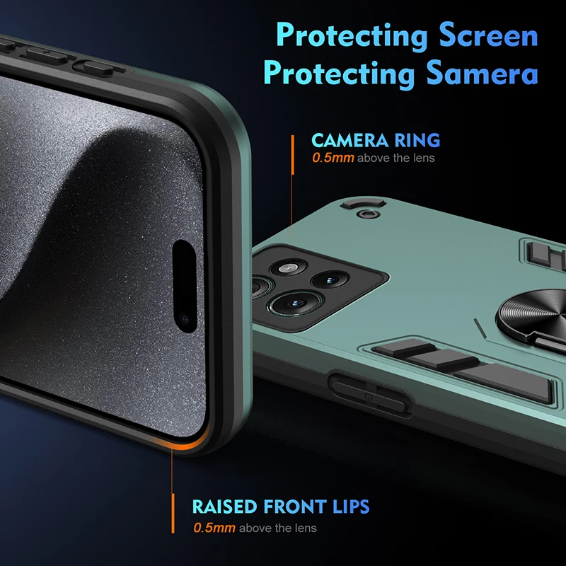 Shockproof Armor Case with Magnetic Ring Stand