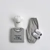 Baby Boys Girl 2024 Autumn Clothes Set Children Long Sleeve Letter Print Cotton Tops+Pants 2Pcs Kids Embroidery Clothing Outfits 4