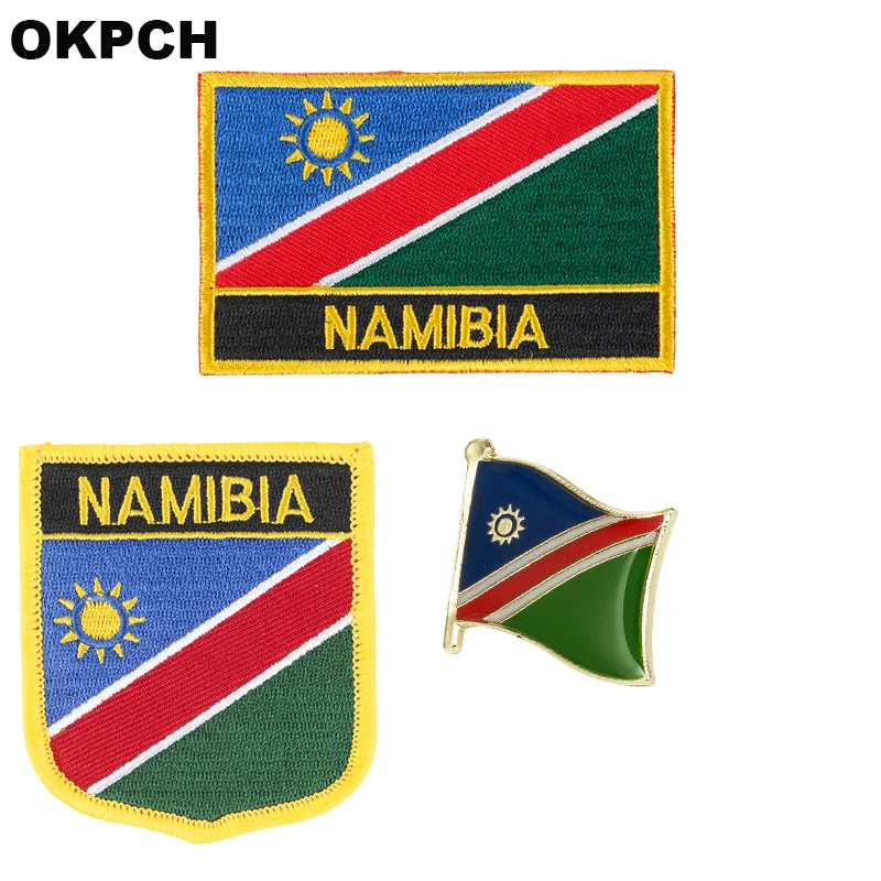 Panama-Flagge Set – Stickerei-Aufnäher + Metall-Anstecknadel, 2-teilig