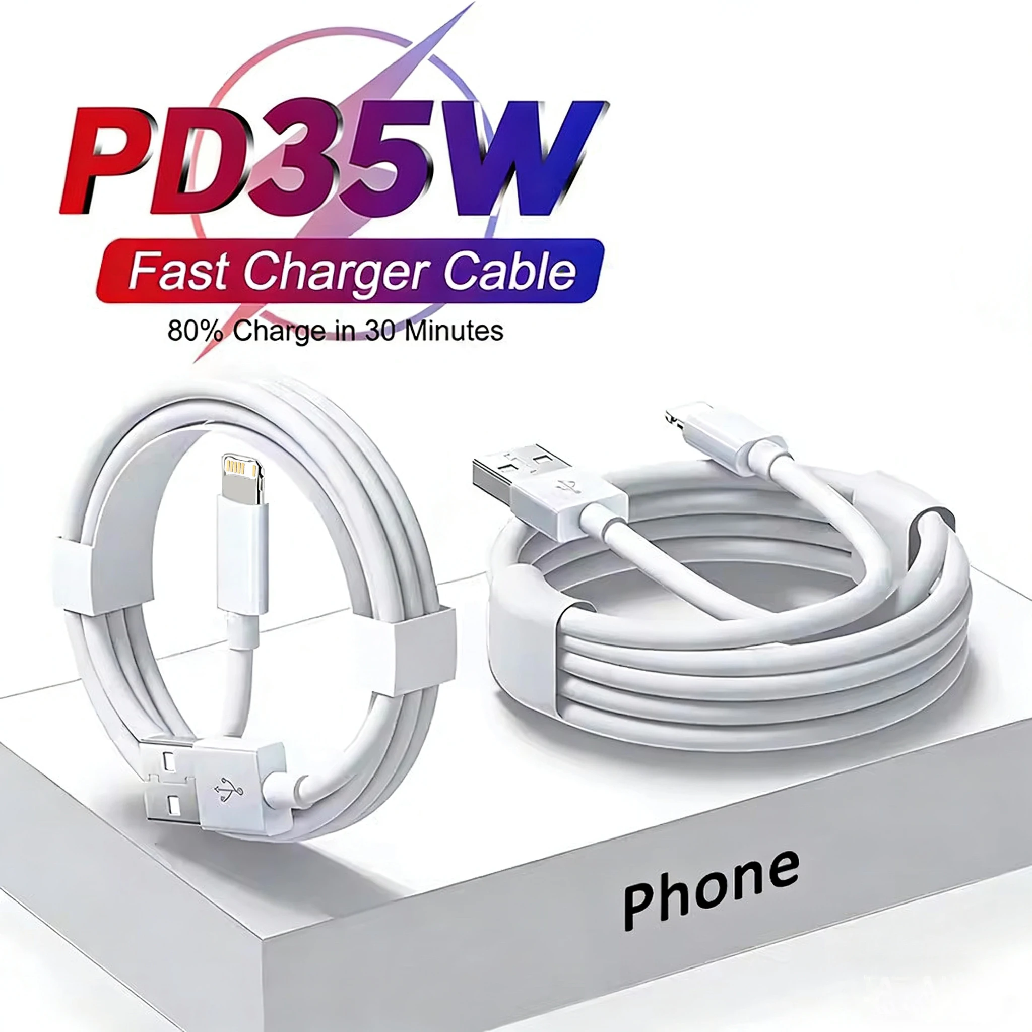 PD 35W USB Cable For iPhone Pro Max 7 8 14 Plus XS XR Fast Charging USB C Cable Charger Date Wire Accessories