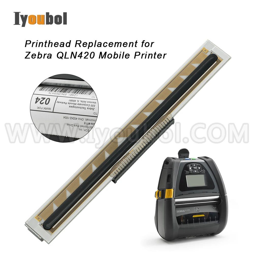 Nova Cabeça de Impressão 203dpi para Zebra Qln420 Impressora Etiqueta p n P1050667001
