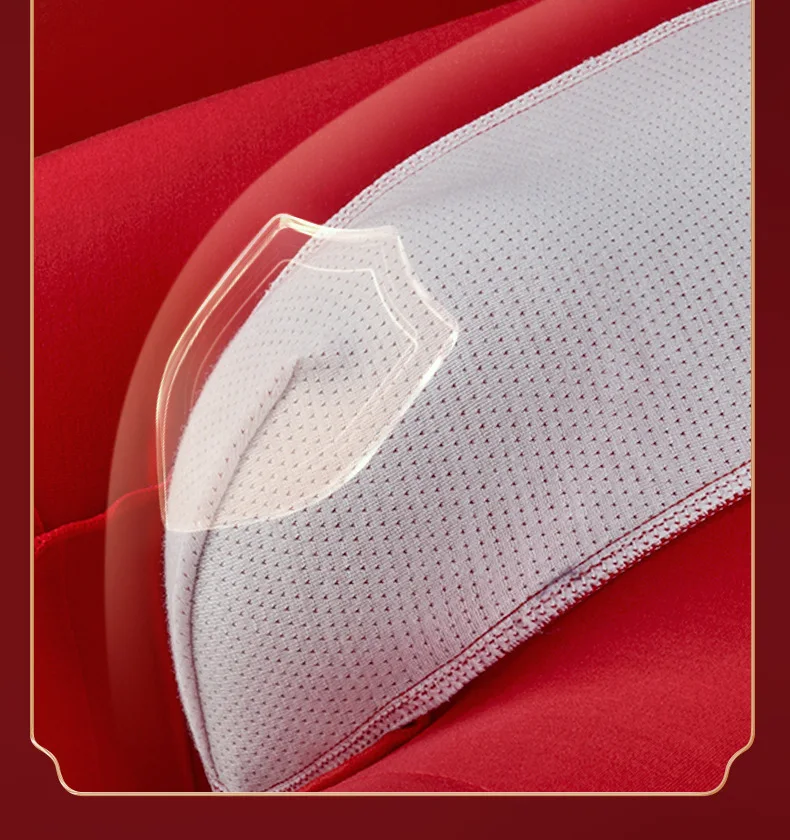 New Red Antibacterial Modal Men's Underwear Flat Corner Pants 3PCS