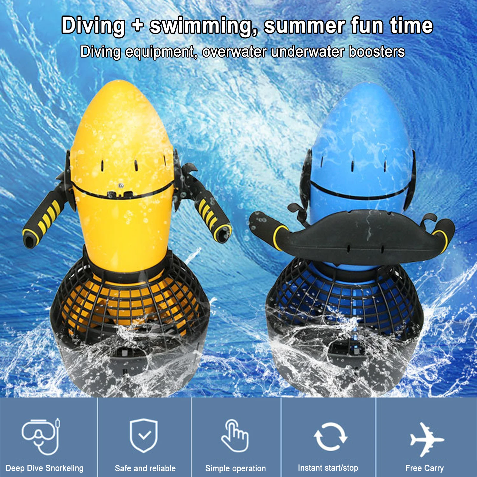 300WElectricUnderwaterScooterDualSpeedWaterPropellerDivingEquipmentUnderwater