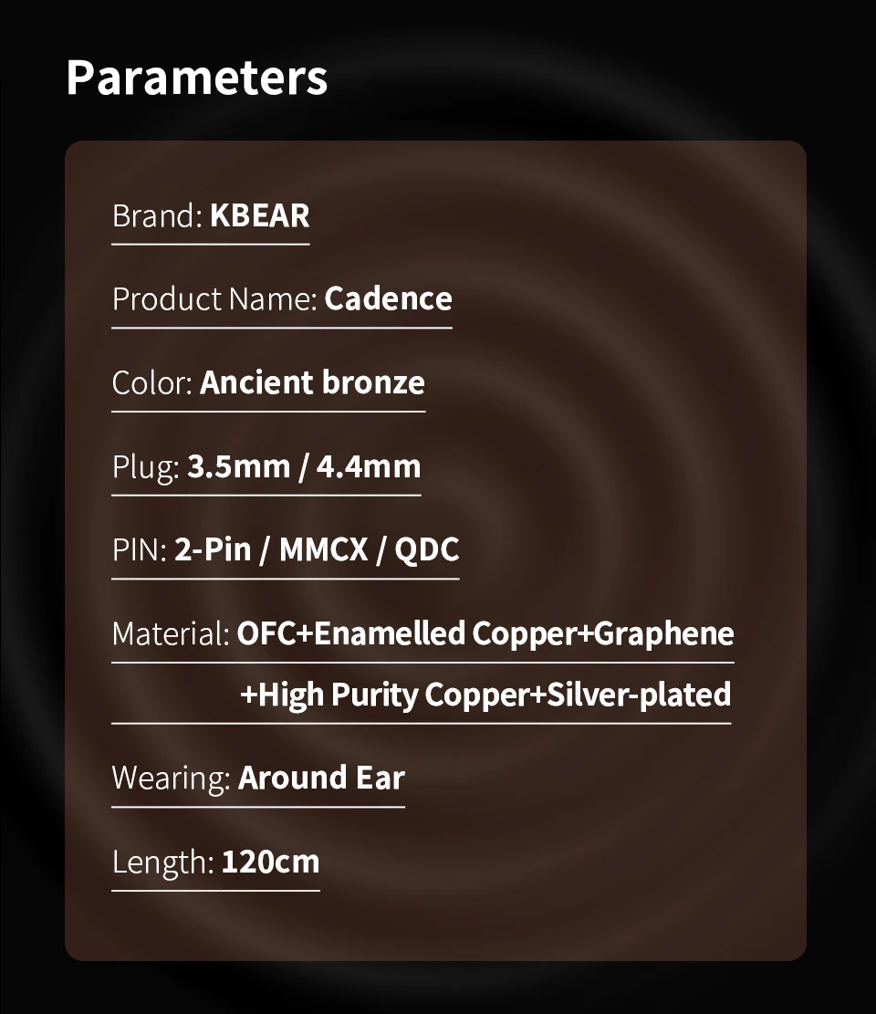 KBEAR Cadence 2-adriges gemischtes versilbertes und reines Kupfer-HiFi-Kopfhörerkabel, hochdichtes Abschirmschicht-Kopfhörerkabel, iem-Kabel – Detail 10