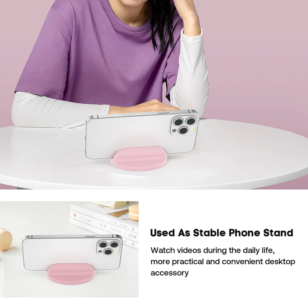 Magnetic Silicone Lipstick Holder with Cosmetic Mirror and Desktop Stand