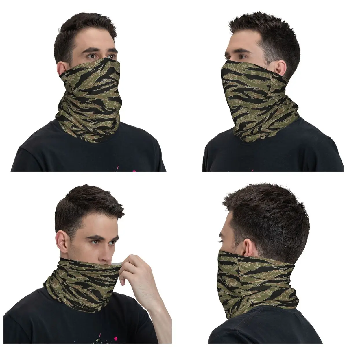 Tiger Stripe Camo Bandana Neck Cover Printed Face Scarf Multi-use Headband Outdoor Sports for Men Women Adult Winter cycling bandana,bandana headscarf,cotton bandana,camouflage bandana,motorcycle bandana,multifunctional bandana,bandana neck cover