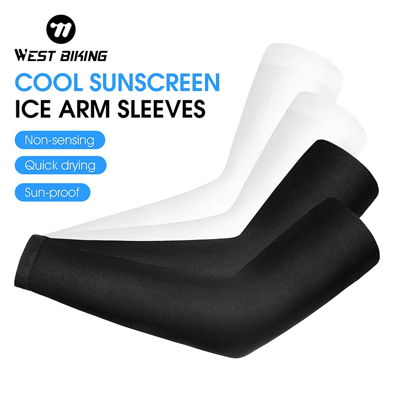 WEST BIKING Cycling Sleeve Sport Running Arm Warmers sun protection arm sleeves arm sleeves cooling arm sleeves UV Protect Arm Sleeves Basketball Outdoors Sports Wear Protective Gear