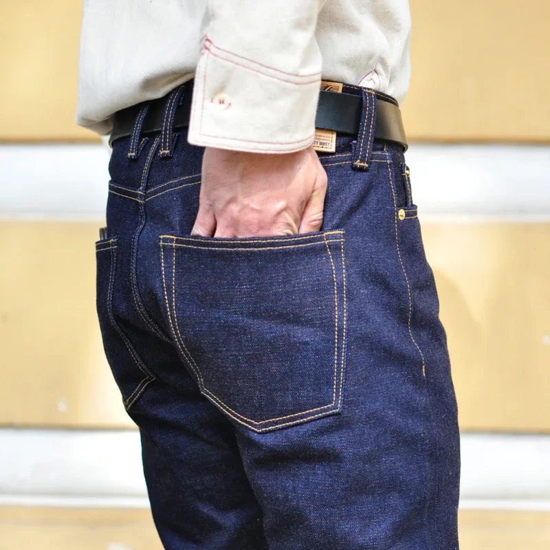 Saucezhan 308XX-z1 Mens Jeans 21 oz Rainbow Selvedge Denim Vintage Raw Jeans for Men Sanforized Unwashed Heavyv Denim Jeans 4