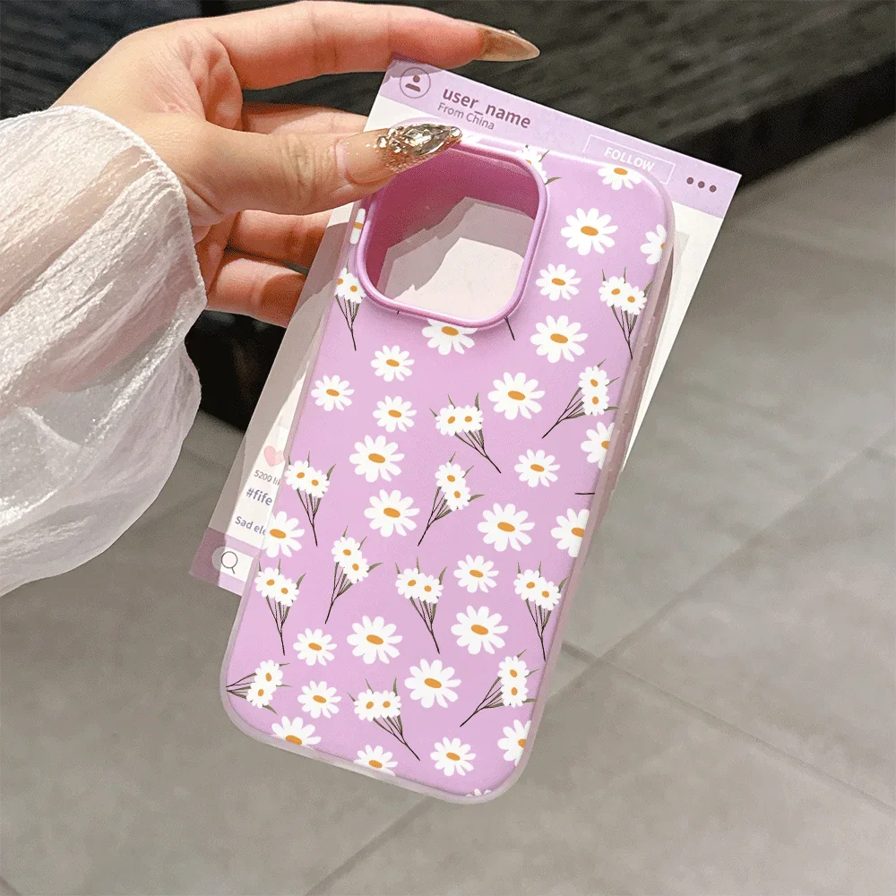 Elegant Pale Daisy Flower 2-in-1 Hard Phone Case