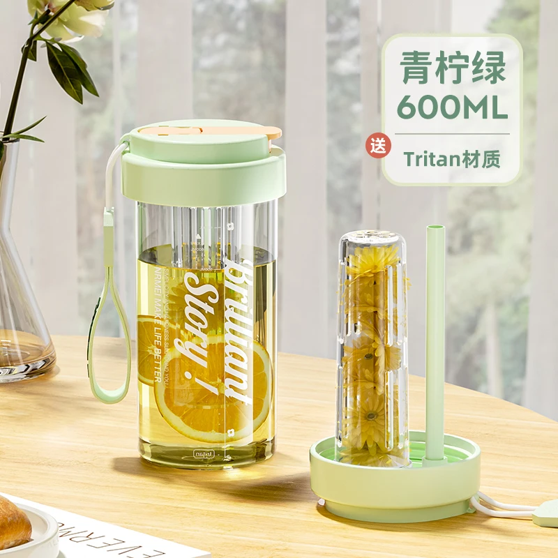 

Summer Large Capacity Portable Water Cup Fruit Flower Tea Adult Plastic Cup