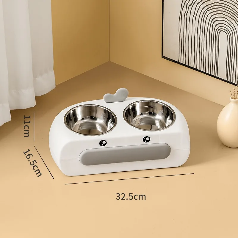 Title 13, Duck Design Pet Double Bowl Plastic Kitten Dog ...