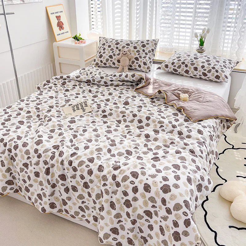 Quilt Double Layer Yarn Soybean Fiber Mother And Baby Grade Soft Glutinous Summer Cool Quilt Comfortable Breathable Home Textile