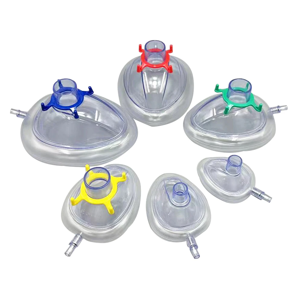 Disposable Anesthesia Mask PVC Anesthesia Mask Sterilized Disposable Resuscitate Face Masks For Adult Child Animals NO.1-NO.6 Size