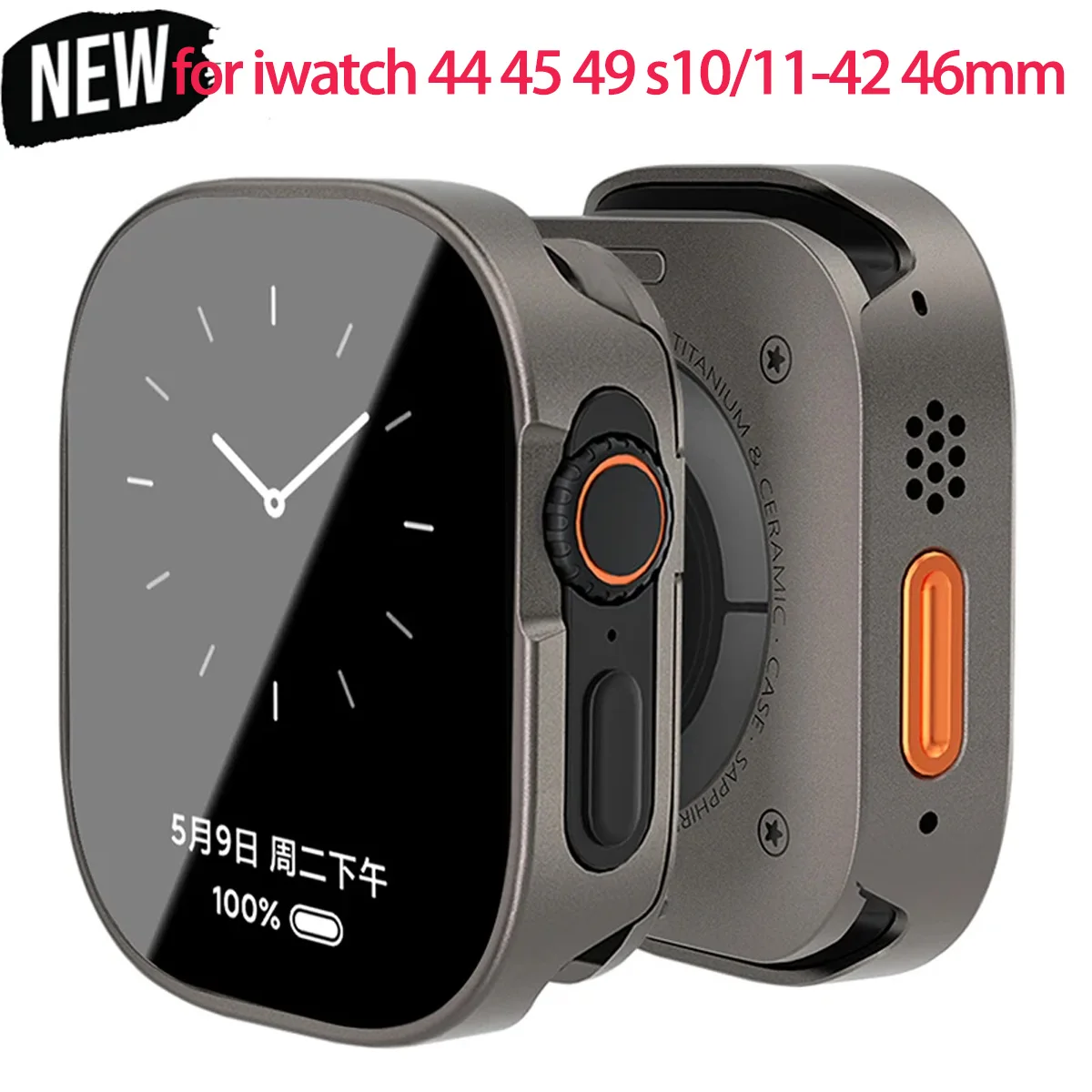 Premium Aluminum Alloy and PC Watch Cover with Tempered Glass Screen Protector