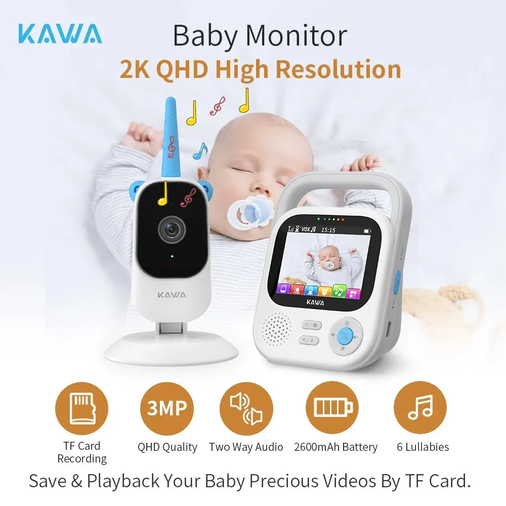 Baby Camera with Monitor KAWA 2K HD Electronic Baby