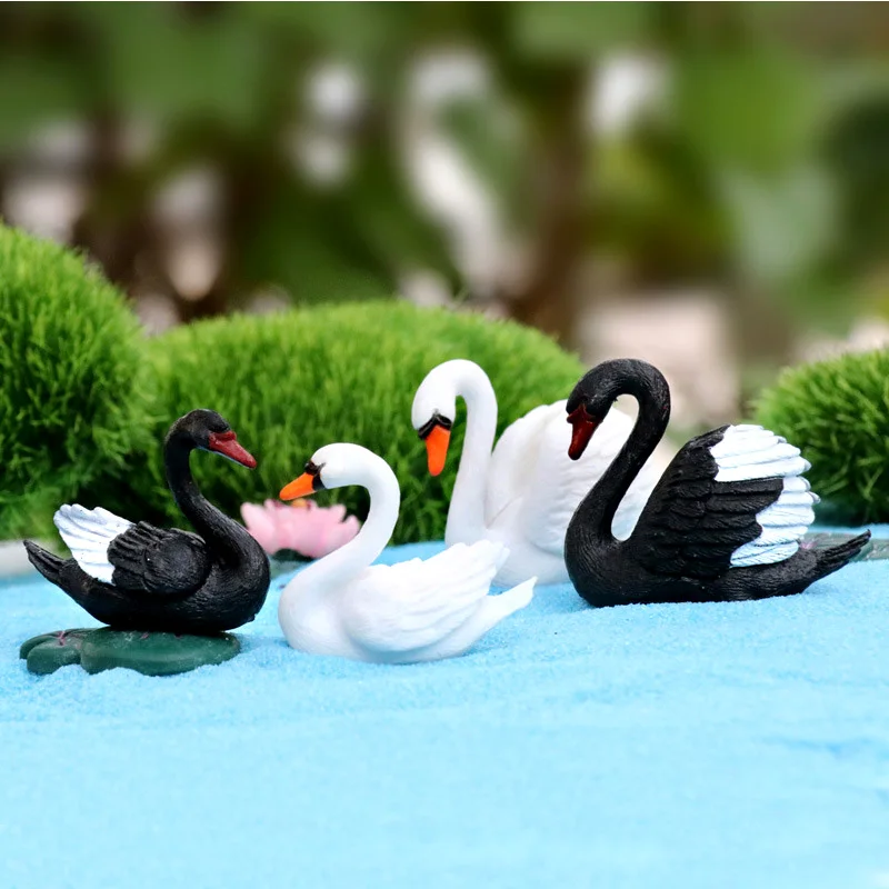 Goose Swan Modern Fountain Decoration Toys Micro Fairy Garden Miniature Dollhouse Aquarium Ornament Figures Accessori