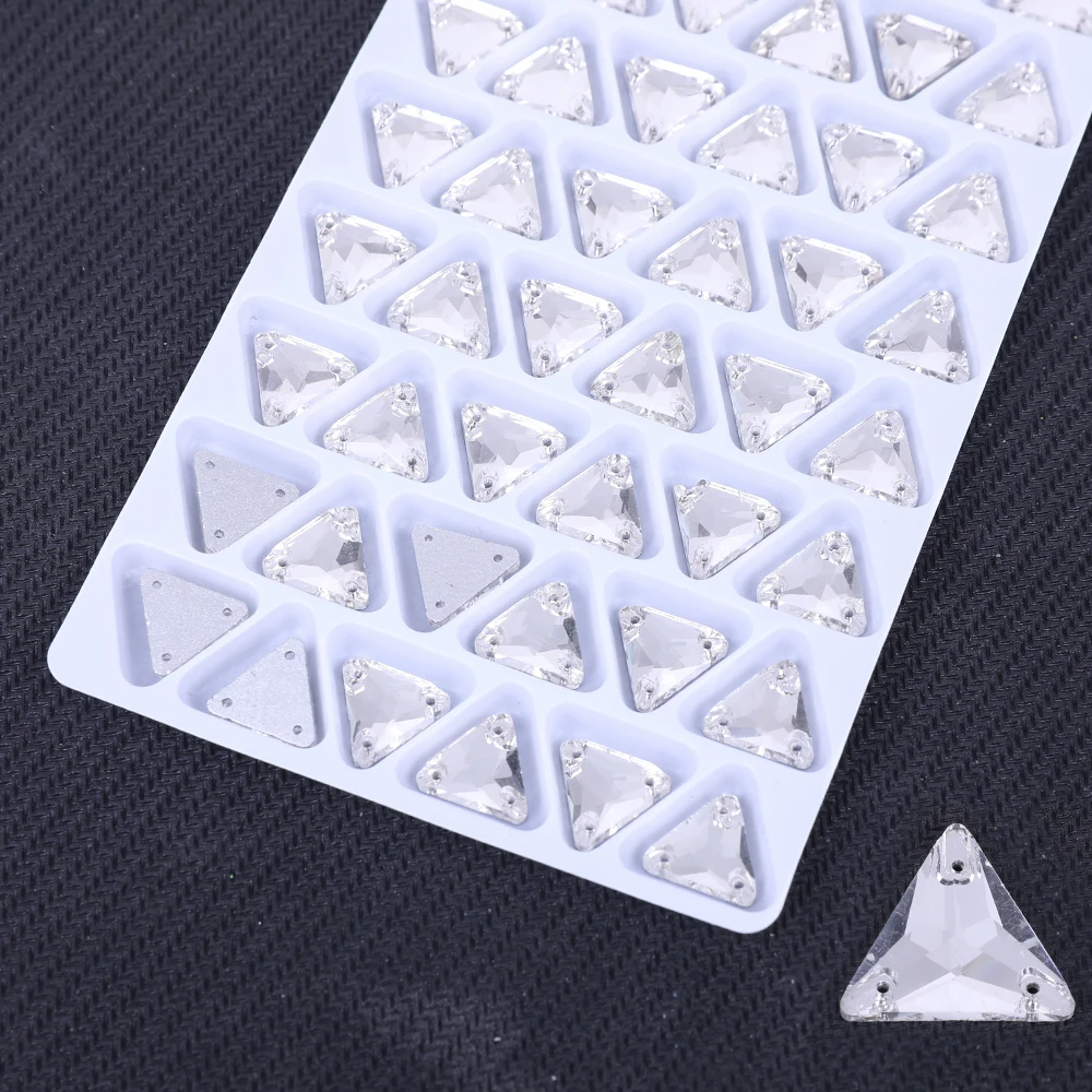 Aufnähen ab Strass Dreieck Form Flatback Glas kristalle für Kleidung Brautkleider alle für die Dekoration DIY – Detail 2