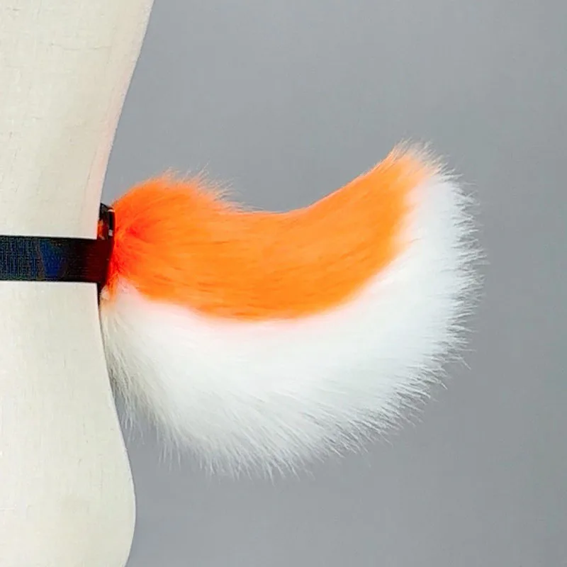 Furry Orange Rabbit Ears Headband Bunny Tail Antler Hairband Lolita Girls Women Headdress Fursuit Cosplay Accessories Prop