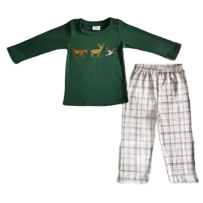 

Boys Embroidered Deer Bird Long Sleeve Trousers Set