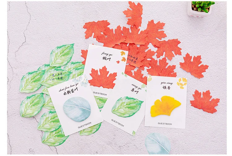 Niedliche Kawaii Naturpflanzen-Blatt Haftnotizen Memo-Pad Büro-Planer Aufkleber Schreibwaren Schulbedarf Dekoration Klebestreifen – Detail 22