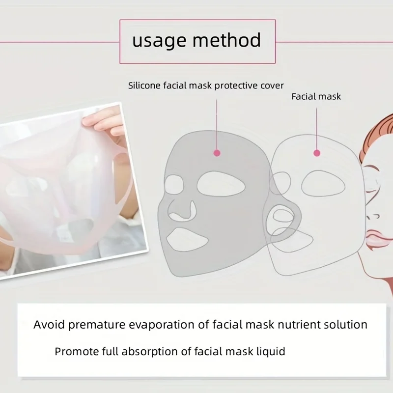 3D Silicone Mask Cover Fixed Mask Tool Ear Hanging Mask for Moisturizing Face Reusable Firming Facial Tool 4