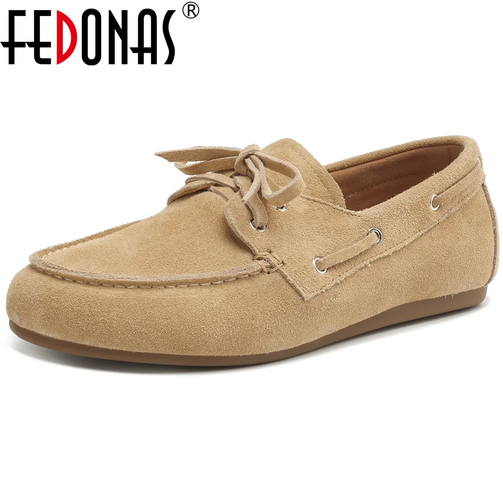 Women Shoes Loafers Flats Suede Leather Slip-on for Spring