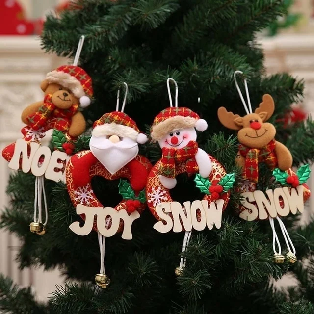

1Pcs Christmas Ornament Christmas Tree Small Pendant Letters Wooden Sign Fireplace Window Ornaments